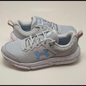 Womens Under Armour‎ Charged Assert 10 Gray Running Shoes 3027092-100 Size 7.5